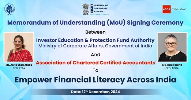 MOU signed between Investor Education and Protection Fund Authority (IEPFA) and Association of Chartered Certified Accountants (ACCA) to Empower Financial Literacy Across India Indiawirenow.com