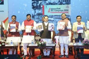 Union Health Minister Shri Jagat Prakash Nadda inaugurates World AIDS Day 2024 event in the presence of Dr. Mohan Yadav, Chief Minister of Madhya Pradesh in Indore, Madhya Pradesh Indiawirenow.com