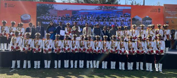 Union Minister of State for Defence Shri Sanjay Seth gives away Prizes for National School Band Competition 6.0 Indiawirenow.com