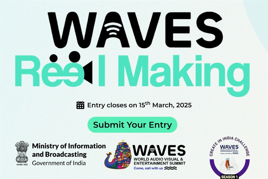 Over 3,300 Entries Received for WAVES 2025 Reel Making Challenge with participation from 20 Countries and across India IndiaWireNOW.com