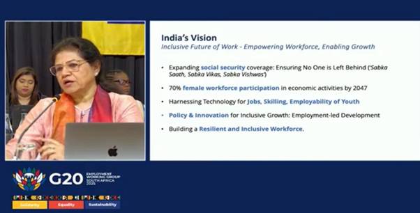 India’s intervention in Employment Working Group (EWG) in First G20 Employment Working Group Meeting under South African Presidency IndiaWireNOW.com